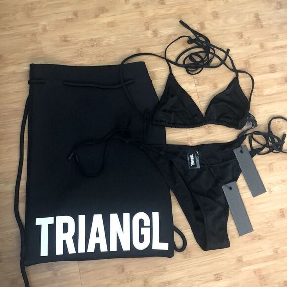 TRIANGL VINCA EBONY BLACK SET WITH BACK PACK! NWT - Picture 2 of 9